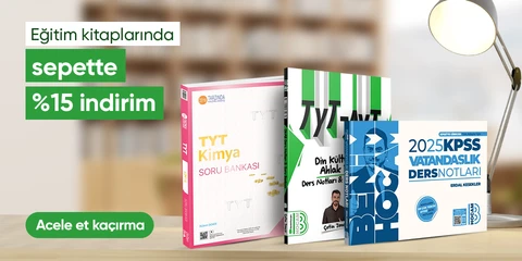 Eğitim kitaplarında sepette %15 indirim