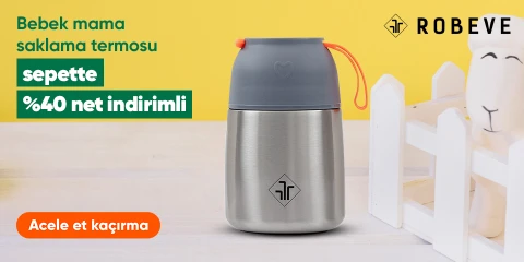 Robeve 450ML Bebek Mama Saklama Termosu Sepette Net %40 İndirim