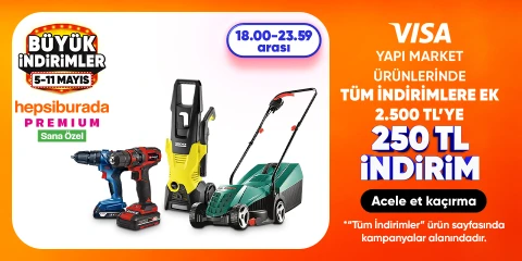 Yapı market ürünlerinde tüm indirimlere ek 2.500 TL'ye 250 TL indirim