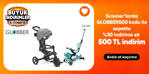 GLOBBER500 Kodu ile Globber scooterlarda Sepette %30 indirime ek 500 TL indirim"