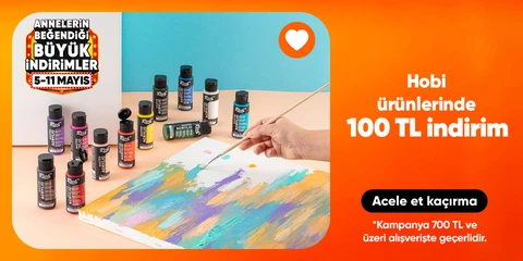 Hobi ürünlerinde  100 TL indirim