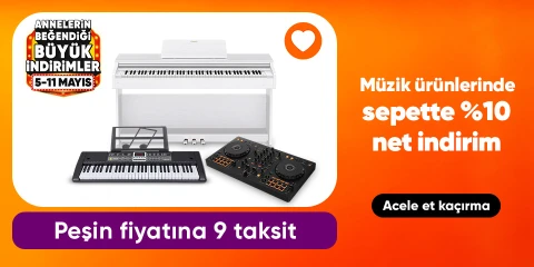 Müzik ürünlerinde  sepette %10 net indirim