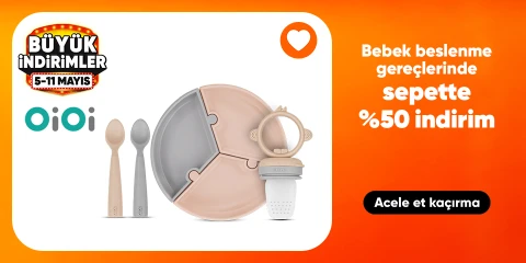 OiOi Bebek Beslenme Gereçlerinde Sepette %50 İndirim