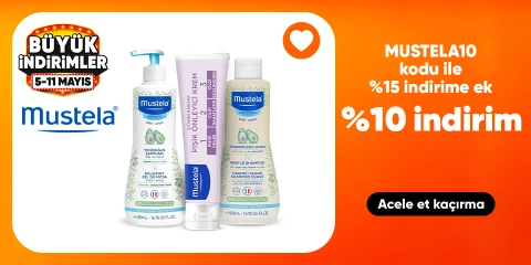 MUSTELA10 Kodu ile Mustela Bebek Bakım Ürünlerinde Sepette %15 İndirime Ek %10 İndirim