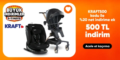 KRAFT500 Kodu ile Kraft Bebek Araç Gereçlerinde Septte Net %20 İndirime Ek 500 TL İndirim