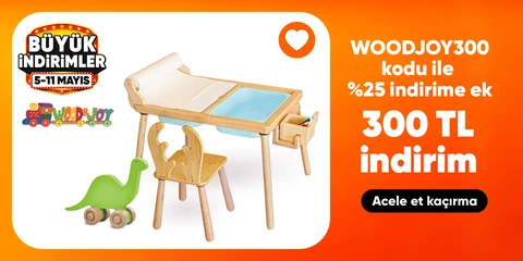 WOODJOY300 Kodu ile Wood & Joy anne çocuk ürünlerinde %25 İndirime Ek 300 TL 