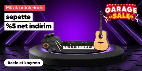 Müzik ürünlerinde  sepette %5 net indirim