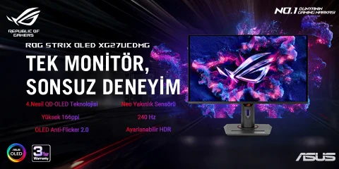 Asus ROG OLED XG27UCDMG Tek Monitör Sonsuz Deneyim