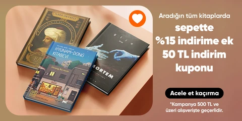 Aradığın tüm kitaplarda sepette %15 indirime ek 500 TL'ye 50 TL indirim kuponu