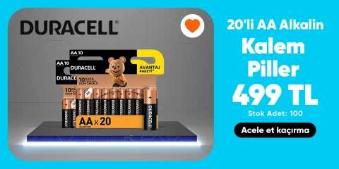 20'li  AA Alkalin   Kalem Piller 499 TL