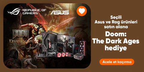Kampanyaya dahil ASUS ve ROG ürünlerinden birini satın alın, DOOM: The Dark Ages oyununa ücretsiz sahip olun!