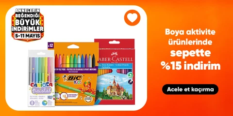 Boya aktivite ürünlerinde  sepette %15 indirim