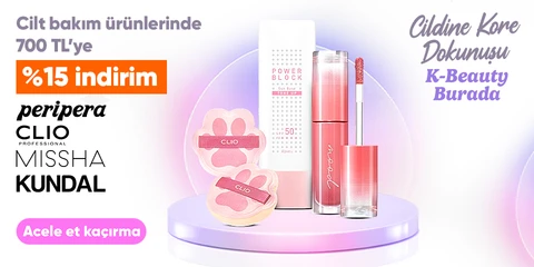 Cilt bakım ürünlerinde  700 TL'ye %15 indirim