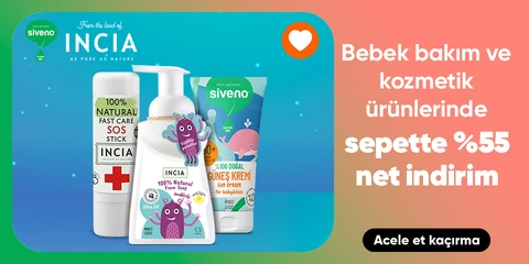 INCIA ve Siveno Bebek Bakım ve Kozmetik Ürünlerinde Net %55 İndirim!