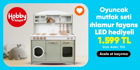 Hobby House Ahşap Oyuncak Mutfak Seti Ihlamur Fayans LED Hediyeli 1599TL
