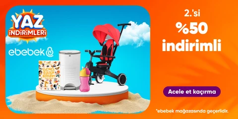 ebebek mağazasında 2.si %50 indirimli