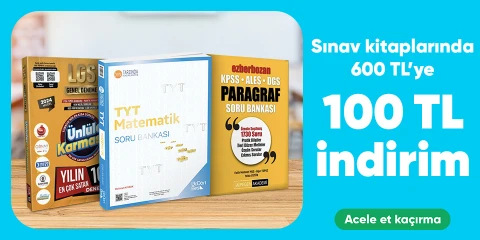 Sınav kitaplarında  600 TL'ye 100 TL indirim