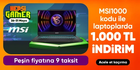MSI1000 Koduyla MSI Laptoplarda 1000 TL İndirim