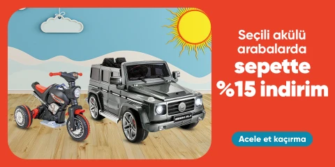 Seçili Akülü Arabalarda Sepette %15 İndirim!