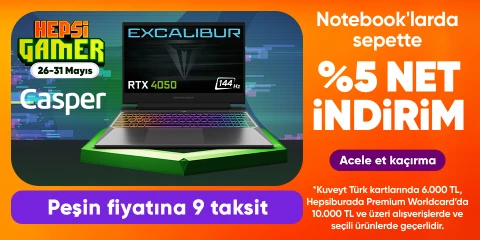 Casper Notebooklarda Sepette %5 Net İndirim