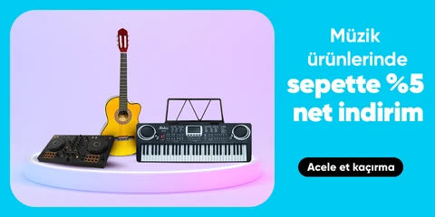 Müzik ürünlerinde  sepette %5 net indirim