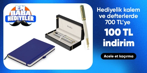 Hediyelik kalem ve defterlerde  700 TL'ye 100 TL indirim
