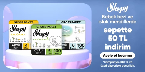Bebek bezi ve ıslak mendillerde  600 TL'ye sepette 50 TL indirim