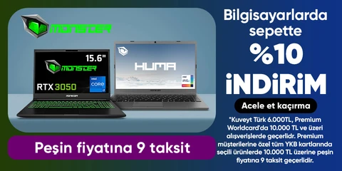 Monster Bilgisayarlarda Sepette %10 İndirim Fırsatı
