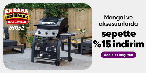 Aygaz Markalı Mangal ve Aksesuarlarda Sepette %15 İndirim