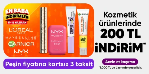 Kozmetik ürünlerinde 200 TL indirim*