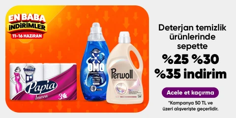 Deterjan temizlik ürünlerinde  sepette %25 %30 %35 indirim*
