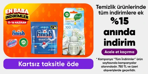 Temizlik ürünlerinde tüm indirimlere ek  %15 anında indirim
