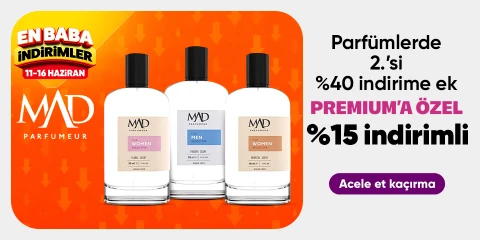 Parfümlerde 2.’si %50 indirime ek Premium'a özel %15 indirimli