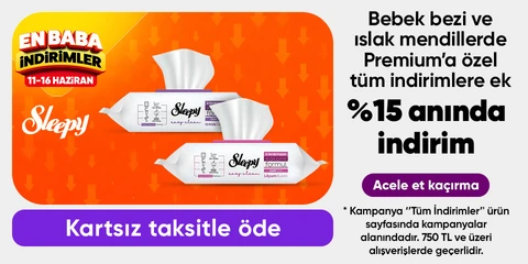 Bebek bezi ve Islak mendillerde Premium'a özel tüm indirimlere ek %15 anında indirim