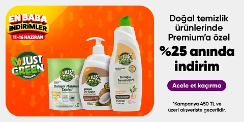 Doğal temizlik ürünlerinde Premium'a özel %25 anında indirim 