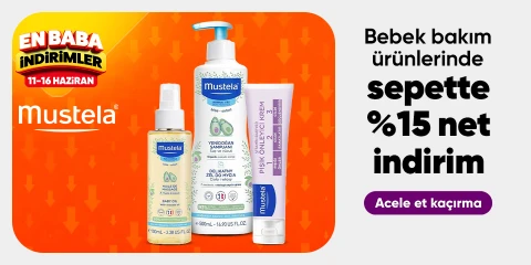 Mustela Bebek Bakım Ürünlerinde Sepette Net %15 İndirim