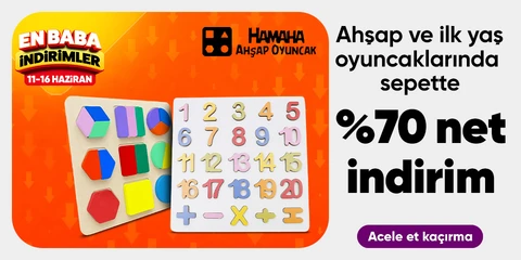 Hamaha Ahşap ve İlk Yaş Oyuncaklarında Sepette Net %70 İndirim