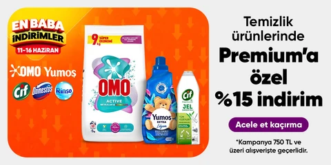 Temizlik ürünlerinde Premium’a özel 750 TLYE %15 indirim