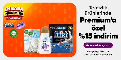 Temizlik ürünlerinde Premium’a özel 750 TL %15 indirim