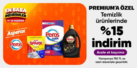 Temizlik ürünlerinde Premium’a özel 750 TL %15 indirim