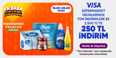 Süpermarket ürünlerinde  tüm indirimlere ek 2.500 TL'ye 250 TL indirim