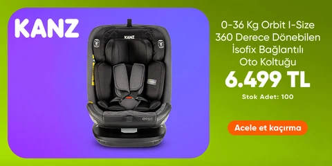 Kanz Orbit I-Size 360 Derece Dönebilen İsofix Bağlantılı Oto Koltuğu 0-36 Kg 6499 TL