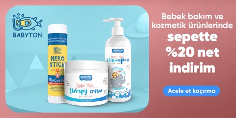 Babyton Bebek Bakım ve Kozmetik Ürünlerinde Sepette Net %20 İndirim