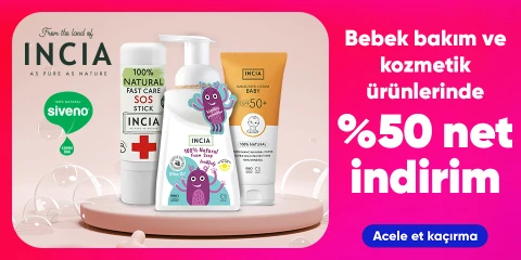 INCIA ve Siveno Bebek Bakım ve Kozmetik Ürünlerinde Net %50 İndirim!