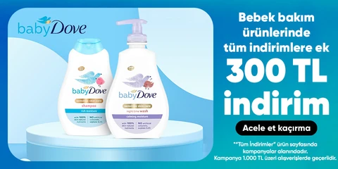 Dove Baby Bebek Bakım Ürünlerinde 1000 TL ve üzerine Tüm İndirimlere Ek 300 TL indirim