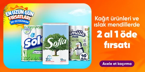 Kağıt ürünleri ve ıslak mendillerde 2 al 1 öde fırsatı