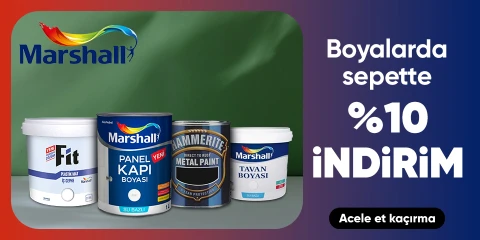 Marshall markalı boya ürünlerinde sepette %10 indirim