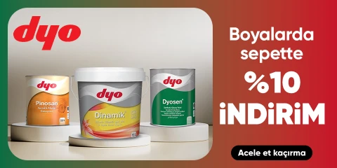 Dyo markalı boya ürünlerinde sepette %10 indirim