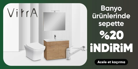 Vitra Banyo ürünlerinde sepette %20 indirim