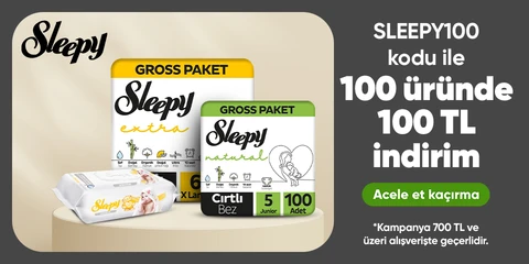 SLEEPY100 kodu ile  100 üründe 100 TL indirim*
